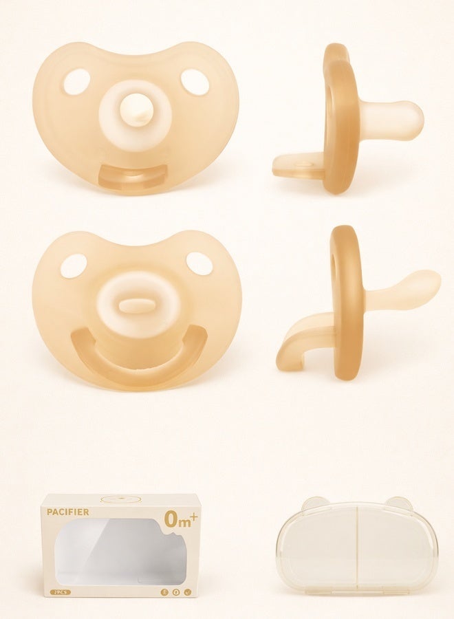 موميلو لهاية سيليكون مضادة للمغص مع علبة تخزين للأطفال من عمر 0-24 شهرًا - Image 1